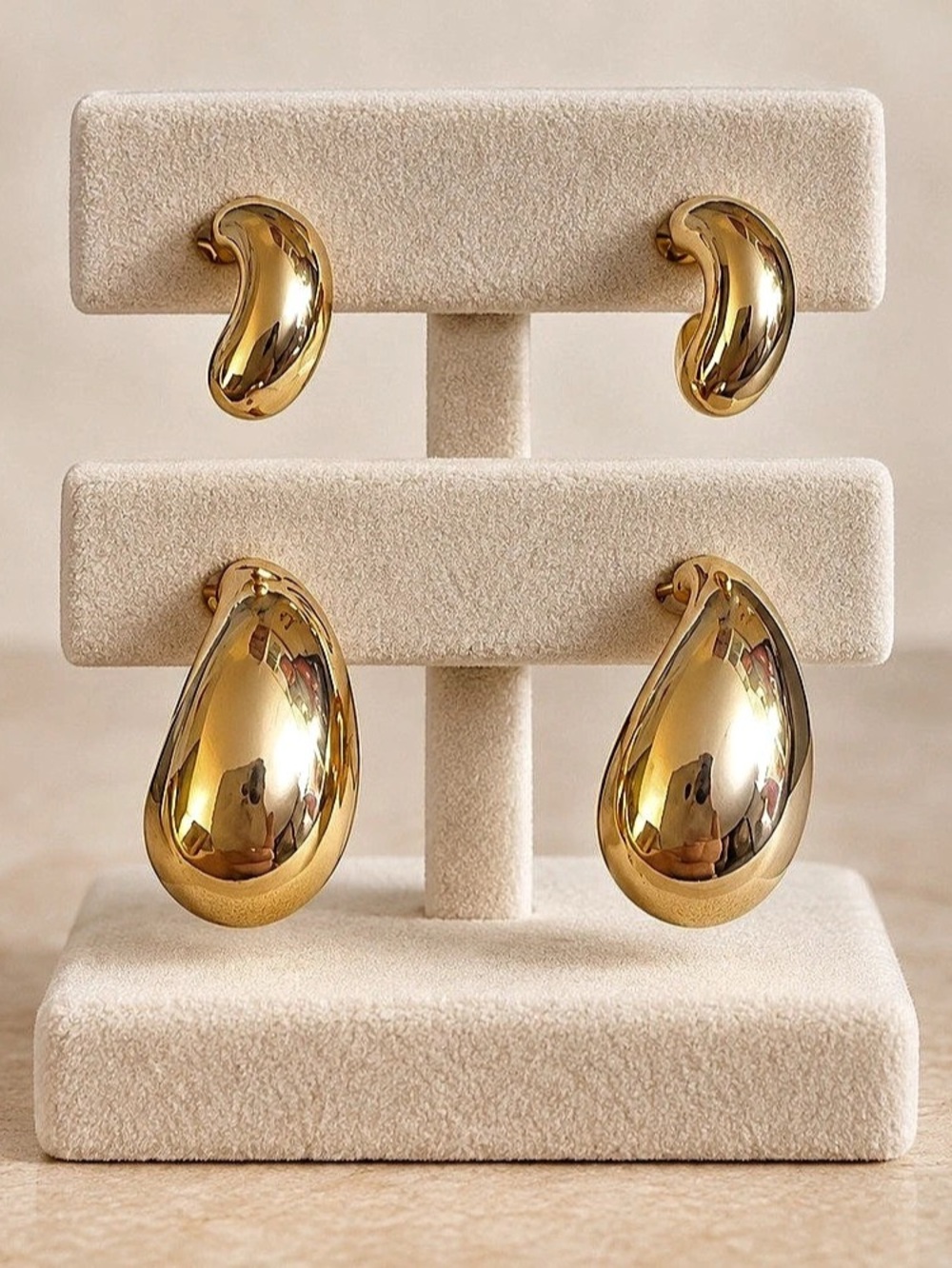 8 Other Reasons Gold Teardrop Hoop Earrings Two-Pair Set